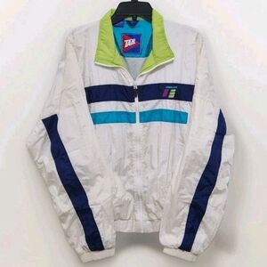 Vtg 90s Tail Men's L Windbreaker Jacket  Full Zip Front Slash Pockets